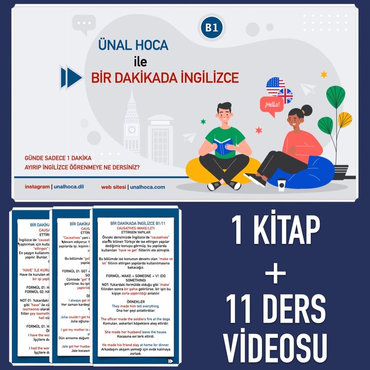 B1 - BİR DAKİKADA İNGİLİZCE EĞİTİM SETİ
