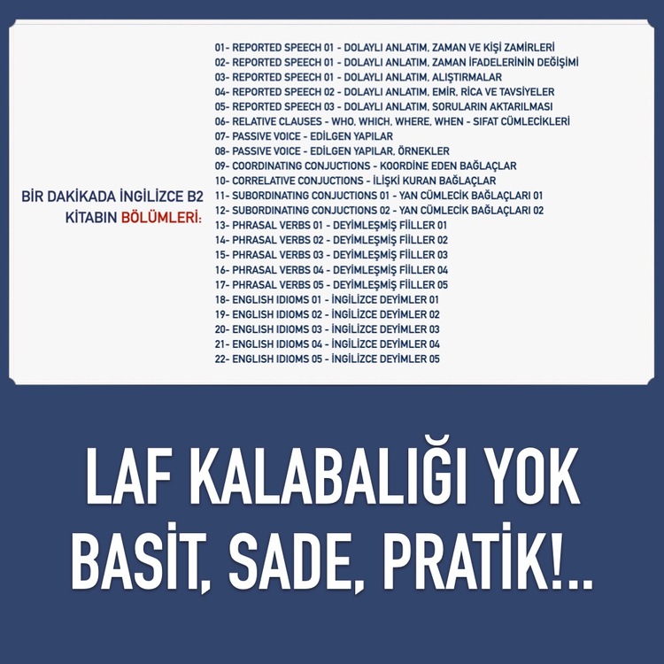 B2 - BİR DAKİKADA İNGİLİZE EĞİTİM SETİ