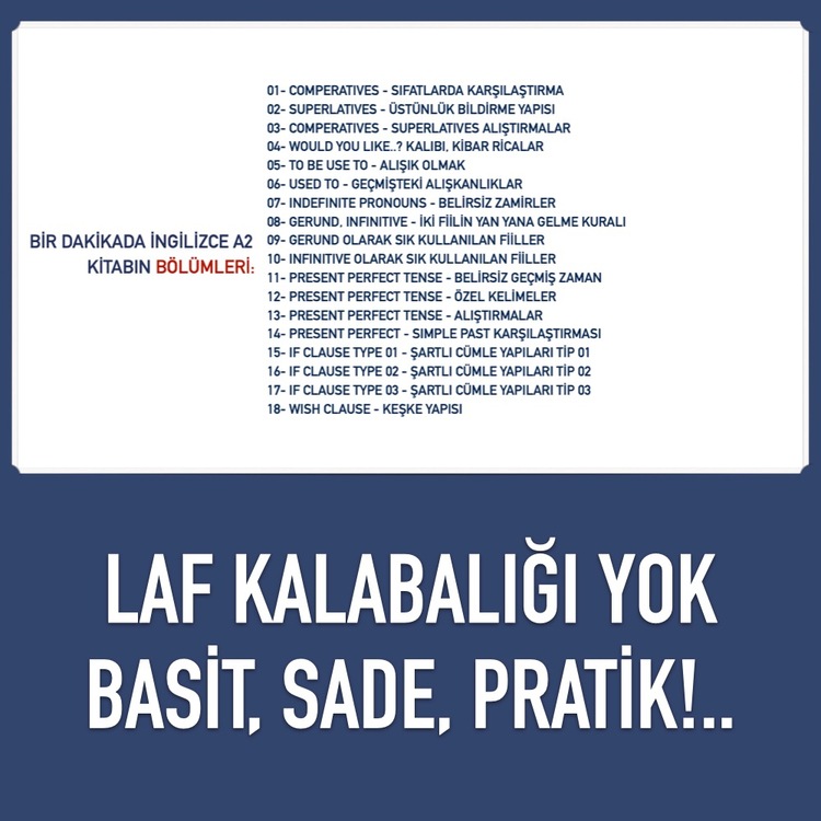 A2 - BİR DAKİKADA İNGİLİZCE EĞİTİM SETİ