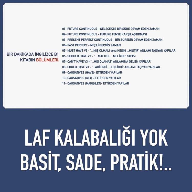 B1 - BİR DAKİKADA İNGİLİZCE EĞİTİM SETİ