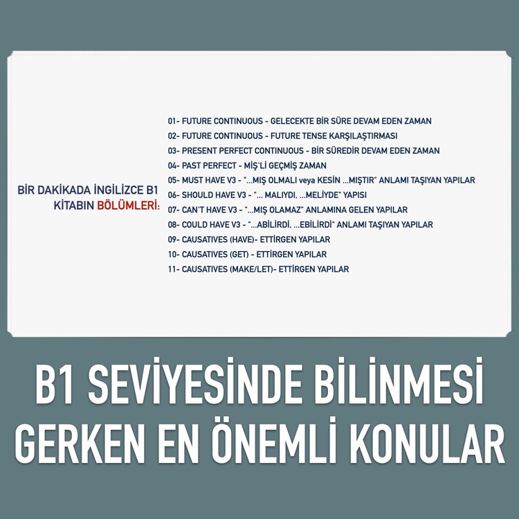 B1 - DERS KİTABI - BİR DAKİKADA İNGİLİZCE