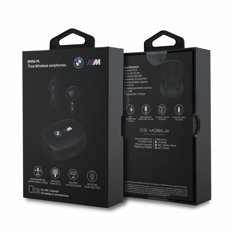 BMW Orjinal Lisanslı ENC Özellikli Kulakiçi TWS Bluetooth Kulaklık M Edition Baskı Logolu v5.3