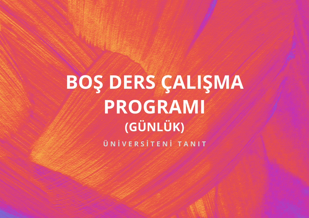 Boş Ders Çalışma Programı PDF (Günlük)