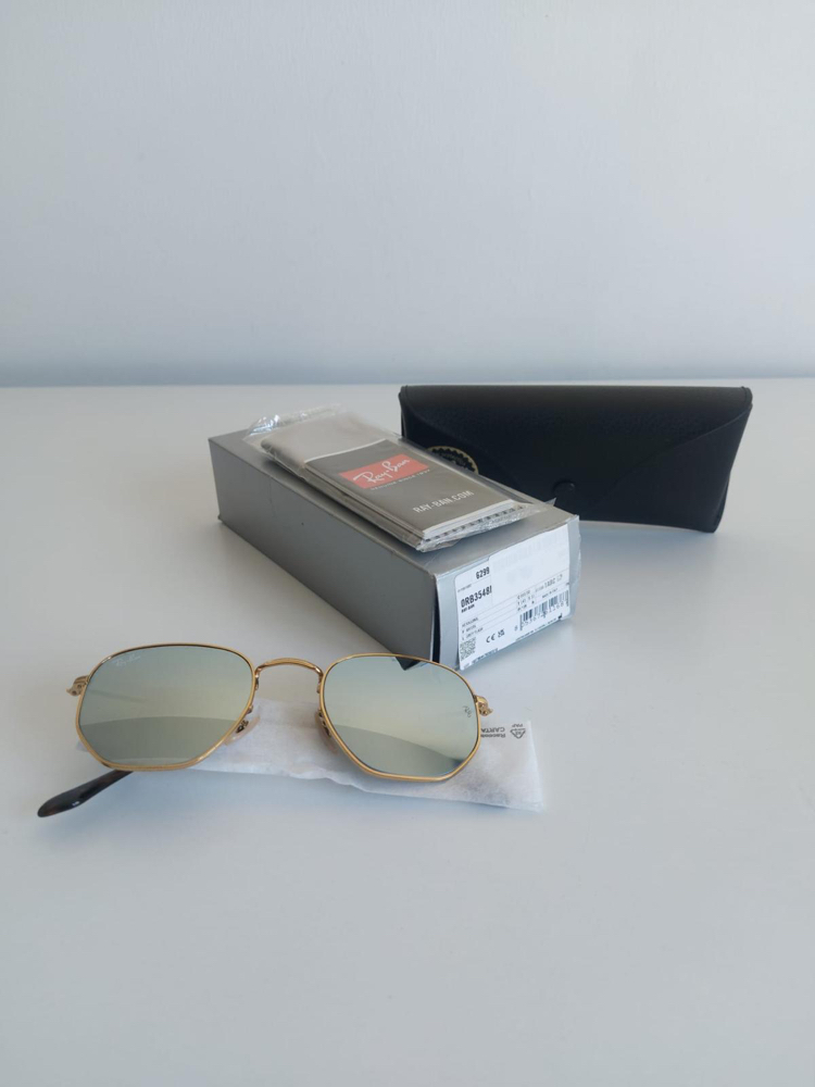 Sıfır Orijinal Rayban Beşgen Aynalı Model 51/21 Unisex Güneş Gözlüğü