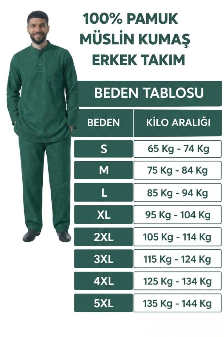%100 Pamuk Müslin Kumaş Erkek Takım Lacivert