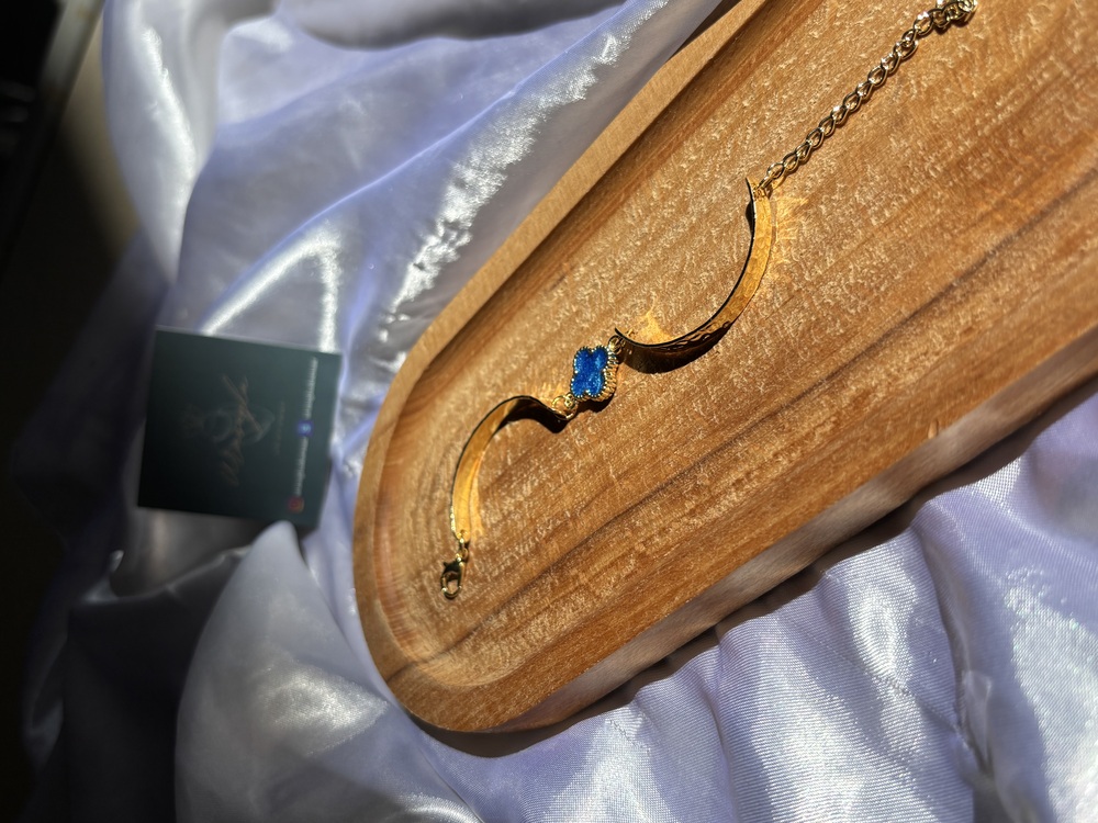 Gold Mavi Yoncalı Bileklik