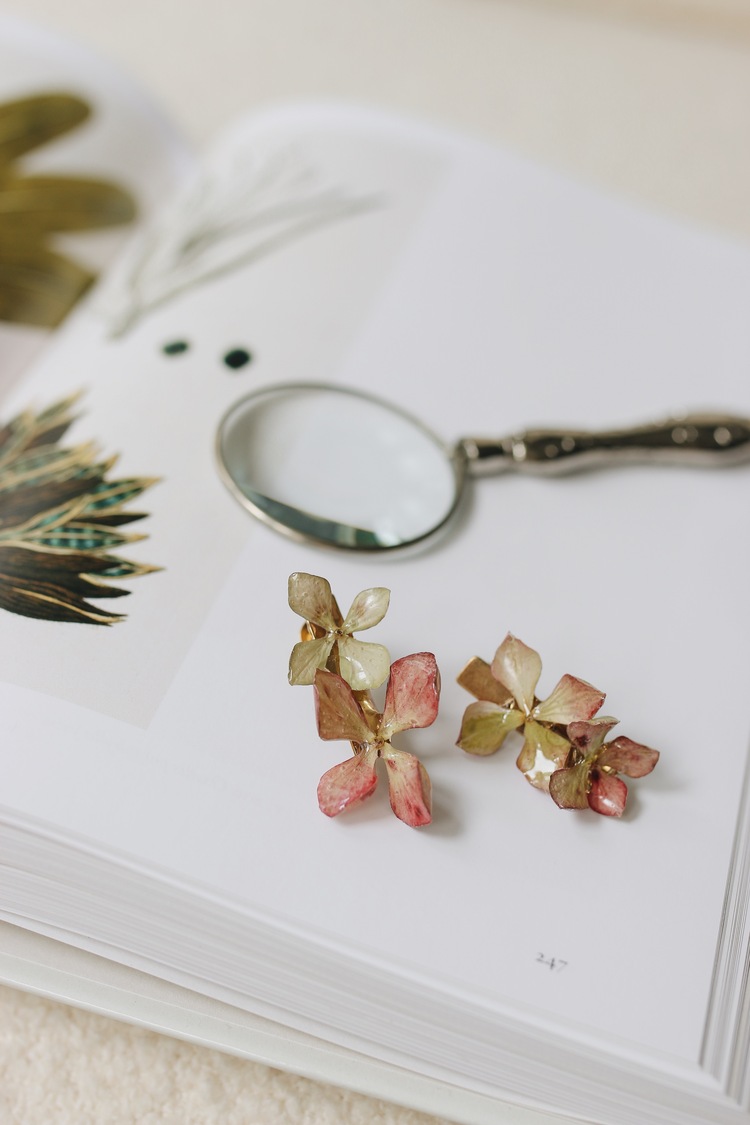 Autumn Hydrangea Bar Earrings