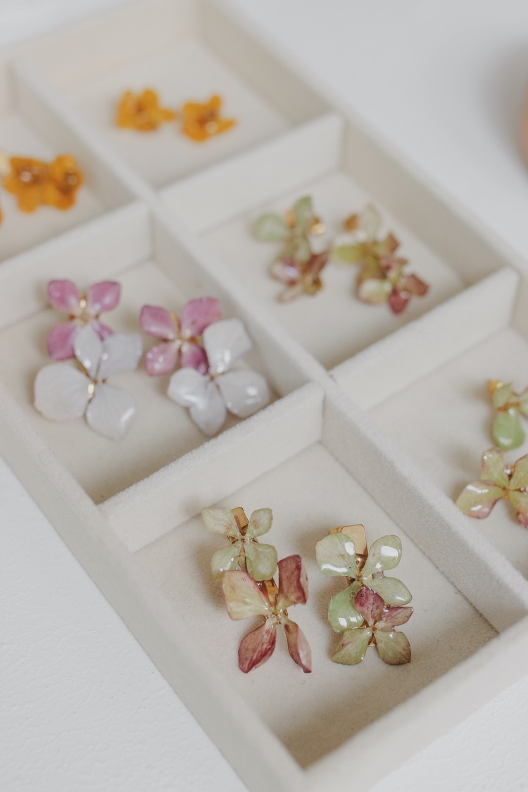 Autumn Hydrangea Bar Earrings