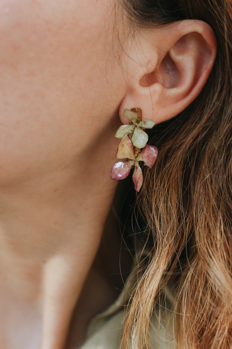Autumn Hydrangea Bar Earrings