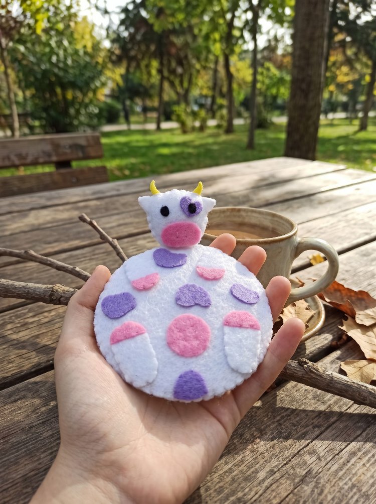 Milka İneği Bardak Altlığı