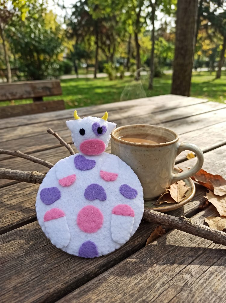 Milka İneği Bardak Altlığı