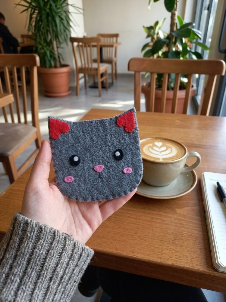 Bardak Altlığı/Kedi Figürlü
