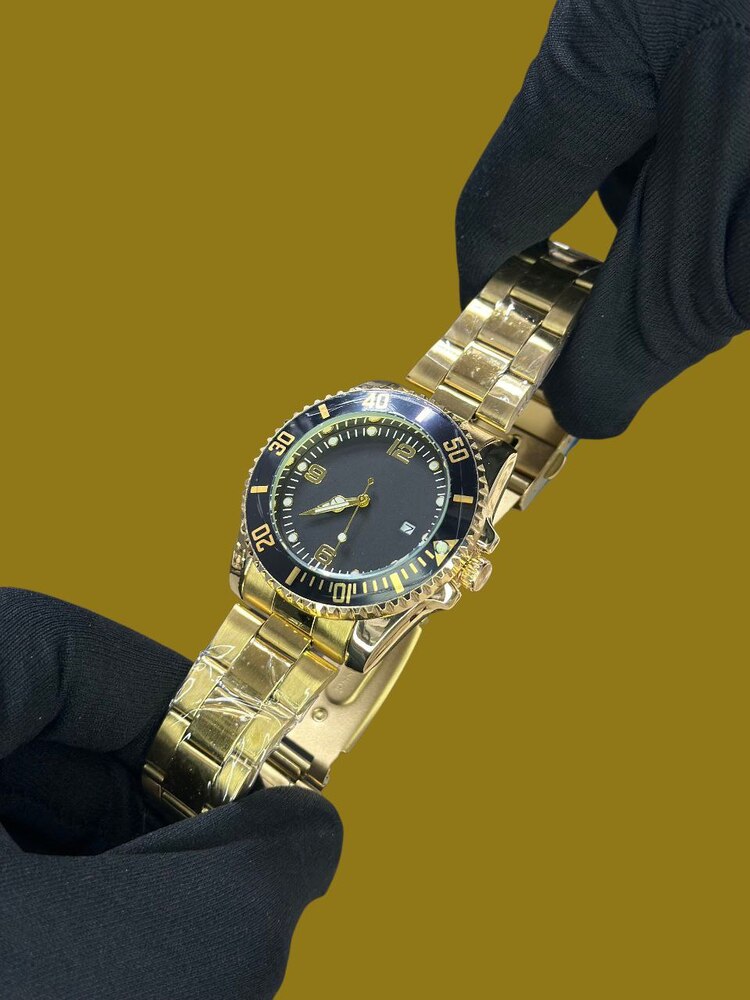 ROLEX ERKEK KOL SAATİ SİYAH KADRANI İLE ÇELİK KORDON ALTIN RENK 