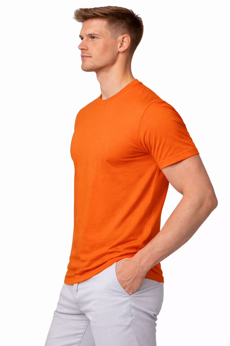 Turuncu Basic Tişört – %100 Pamuk | Regular Fit | Erkek Unisex Günlük Şıklık