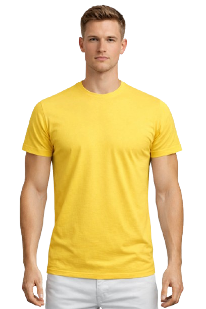 Sarı Basic Tişört Erkek %100 Pamuk – Regular Fit Günlük Rahat & Şık T-Shirt