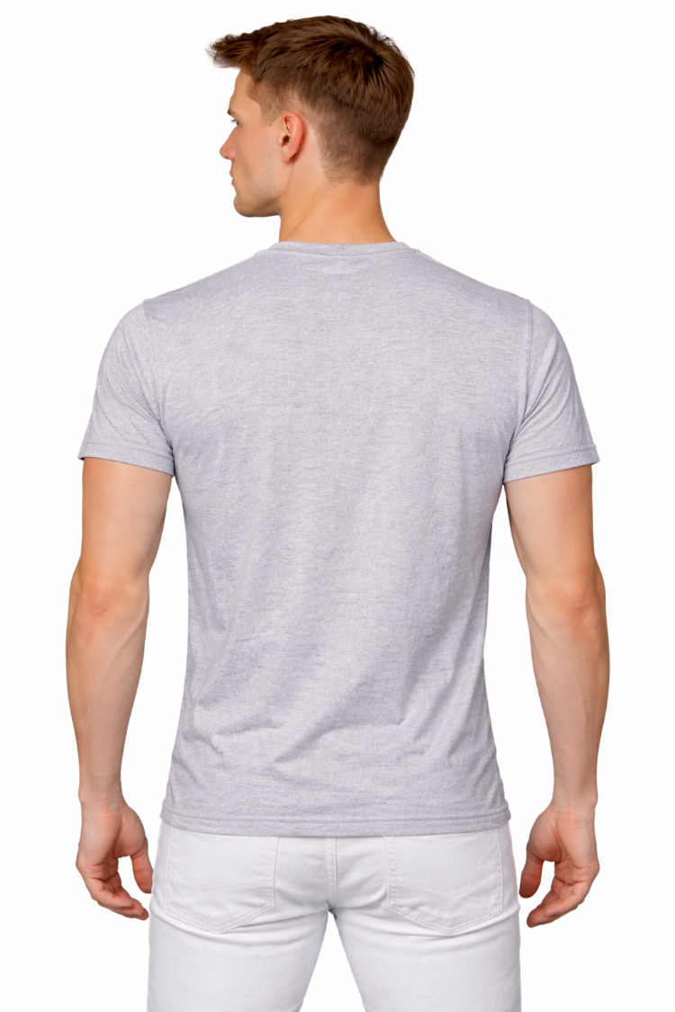 Gri Basic Tişört Erkek %100 Pamuk – Premium 30/1 Compact Penye Regular Fit T-Shirt