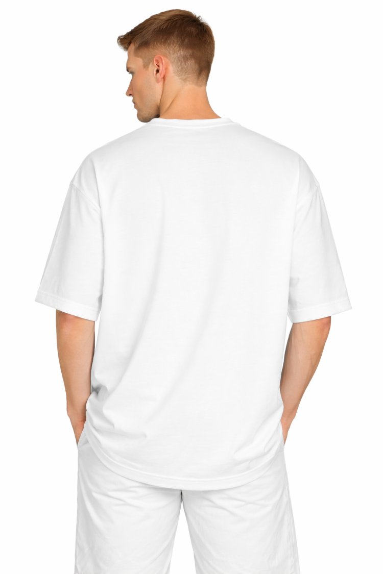Beyaz Oversize Tişört %100 Pamuk | Unisex Basic Streetwear T-Shirt