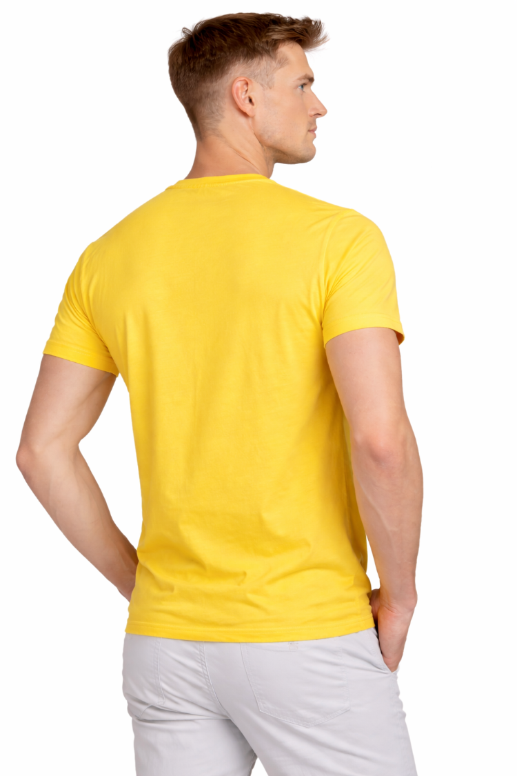 Sarı Basic Tişört Erkek %100 Pamuk – Regular Fit Günlük Rahat & Şık T-Shirt