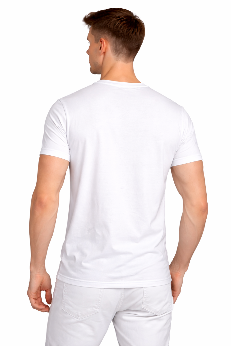 Beyaz Basic Tişört Erkek %100 Pamuk – Premium 30/1 Compact Penye Regular Fit T-Shirt