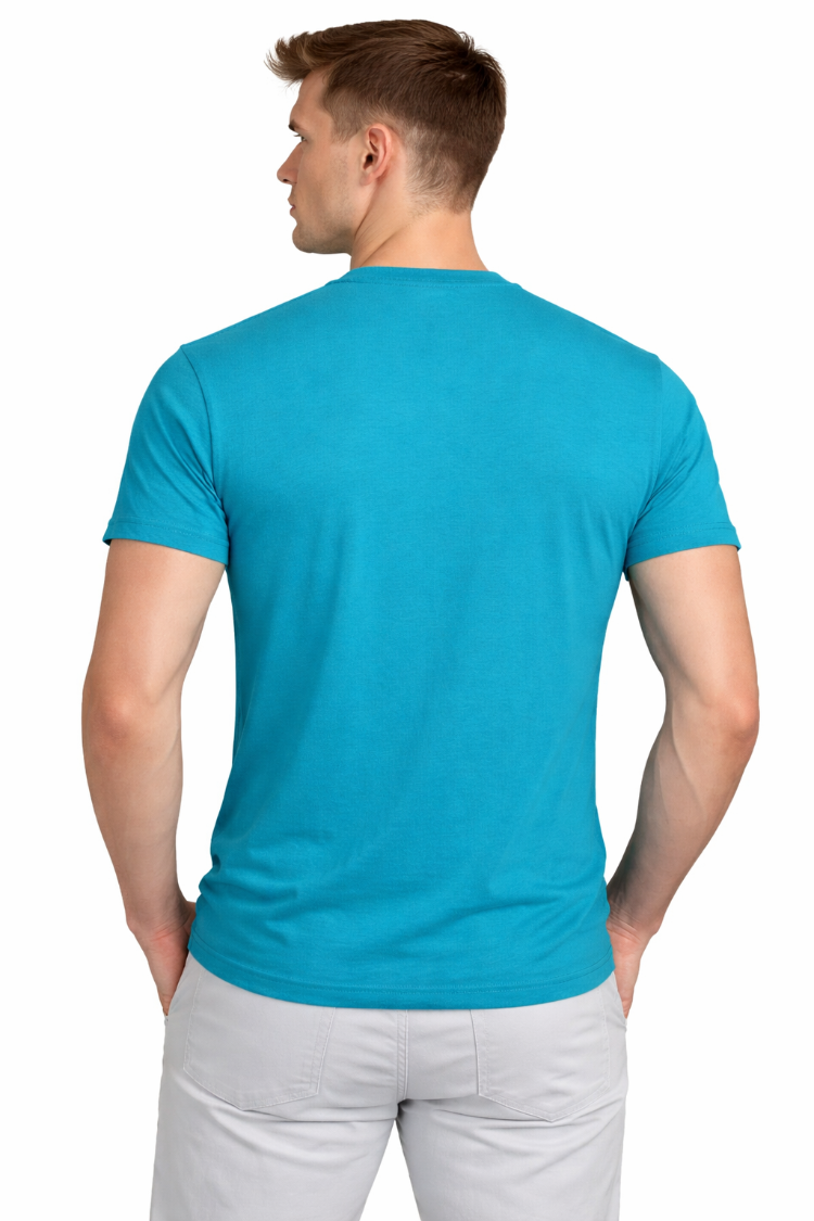 Turkuaz Basic Tişört Erkek %100 Pamuk – Premium 30/1 Compact Penye Regular Fit T-Shirt