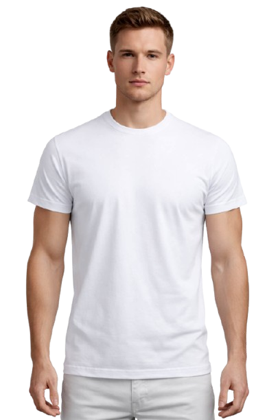 Beyaz Basic Tişört Erkek %100 Pamuk – Premium 30/1 Compact Penye Regular Fit T-Shirt