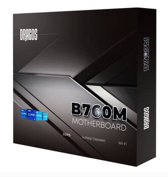 Dragos Dragmode B760M D5Pro Sata,M2 Ddr5 8000MHz(OC) Usb3.2 Dp Hdmi Ses 2.5GbE Lan 1700P mATX Anakar
