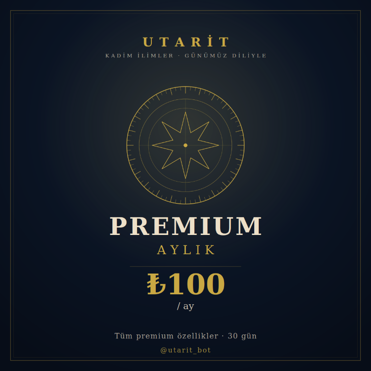Utarit_Bot Aylık Premium Üyelik (Telegram)