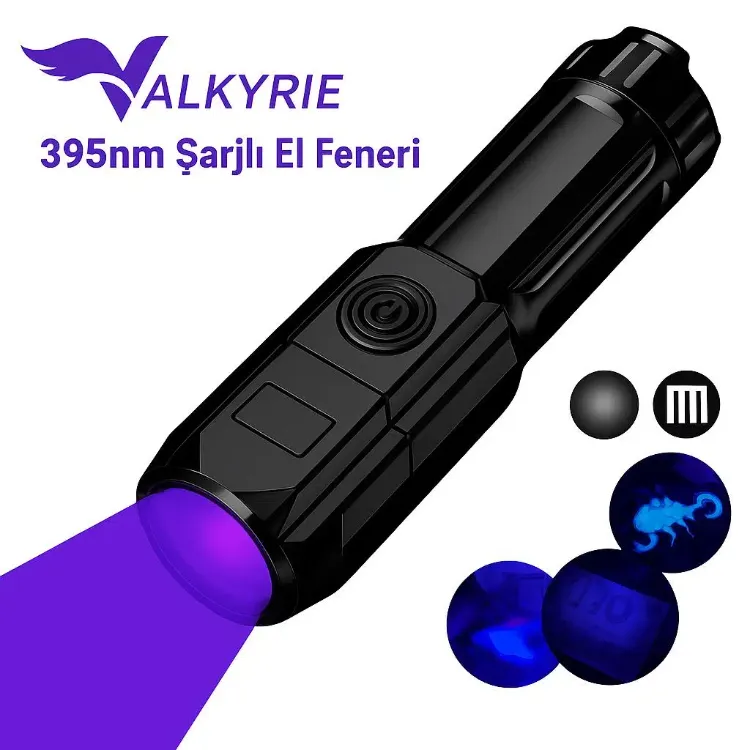 395NM Şarjlı UV Fener