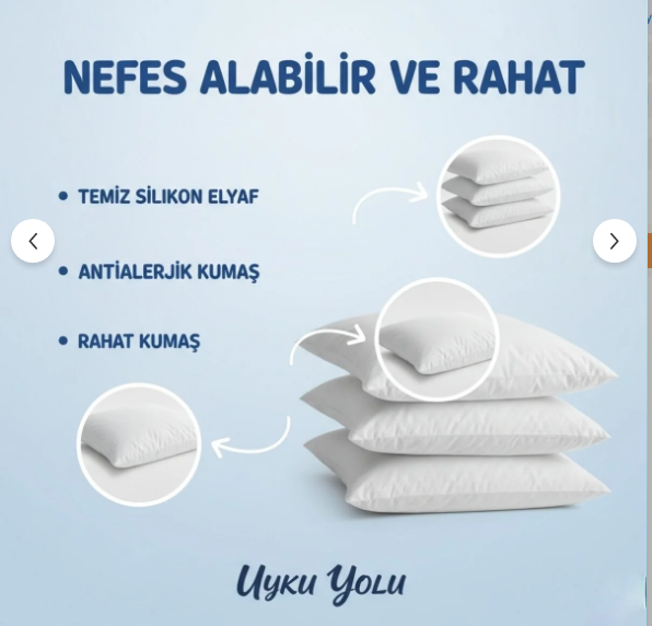 ANTİ ALERJİK 5 ADET YIKANABİLİR YASTIK 50X70 800GR