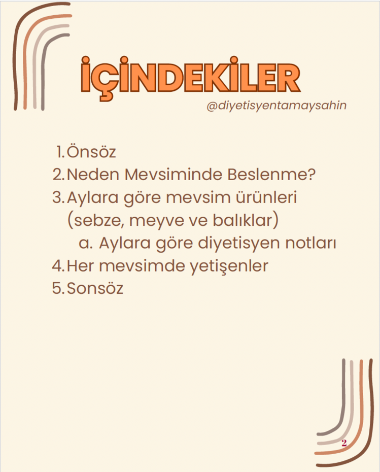 Mevsiminde Beslenme Rehberi
