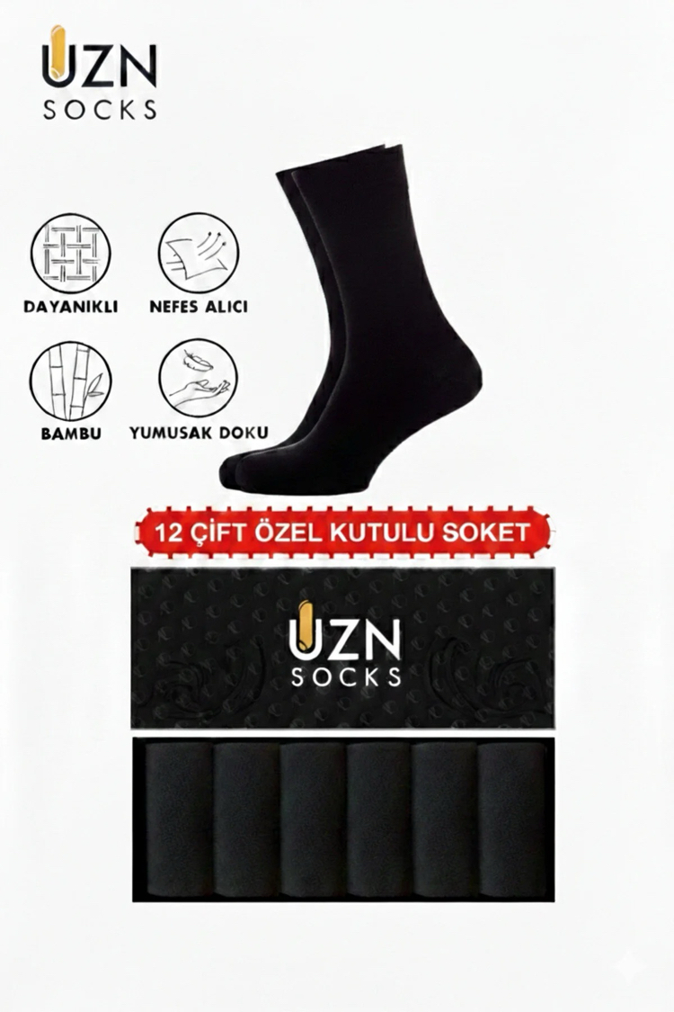 12 ÇİFT BAMBU DİKİŞSİZ KOKULU 200 İĞNE ERKEK UZUN ÇORAP