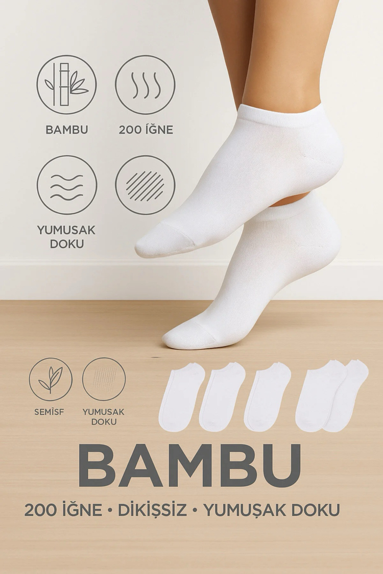 12 ÇİFT BAMBU PATİK