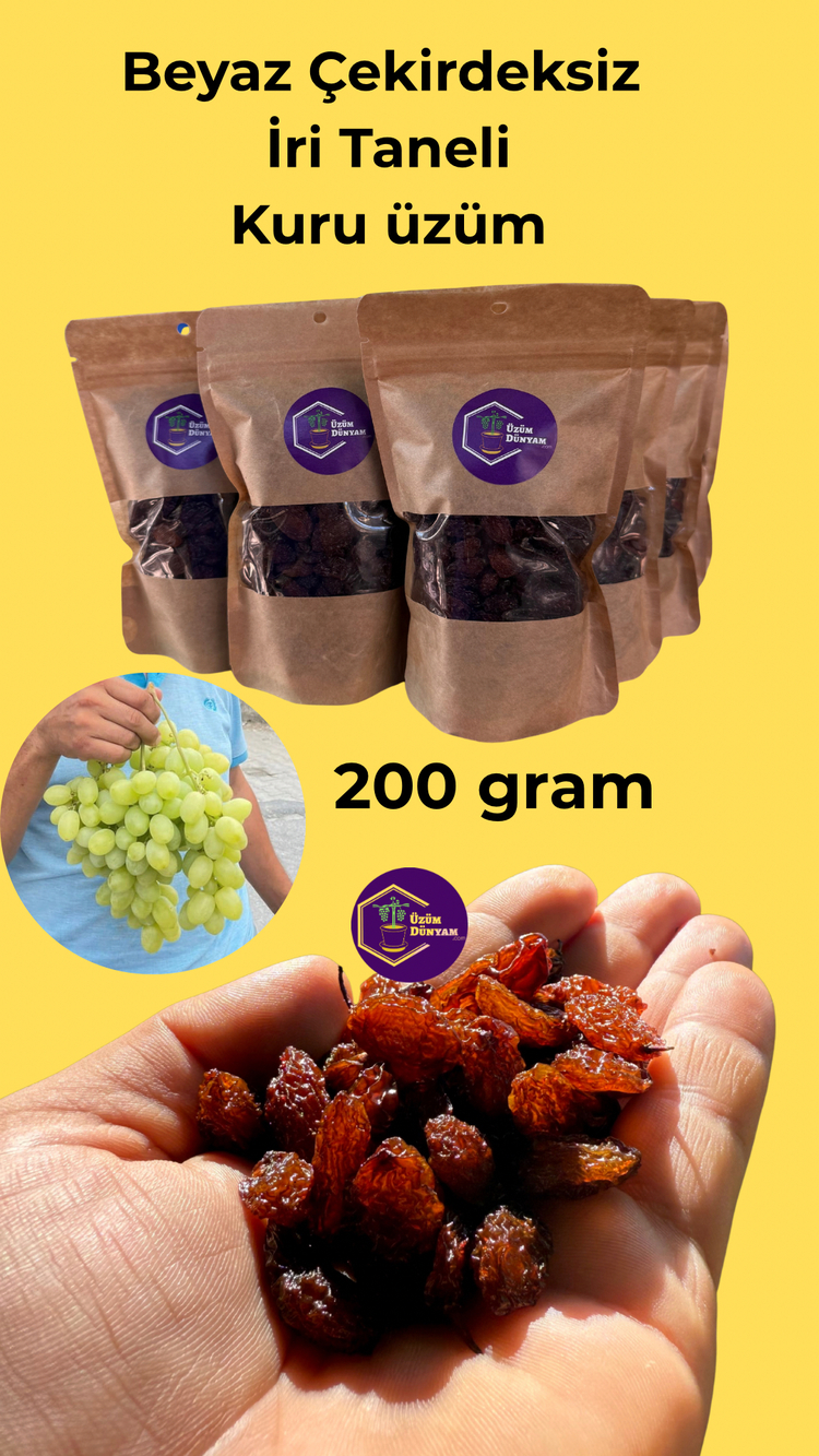 Çekirdeksiz Beyaz Kuru Üzüm(200gram)