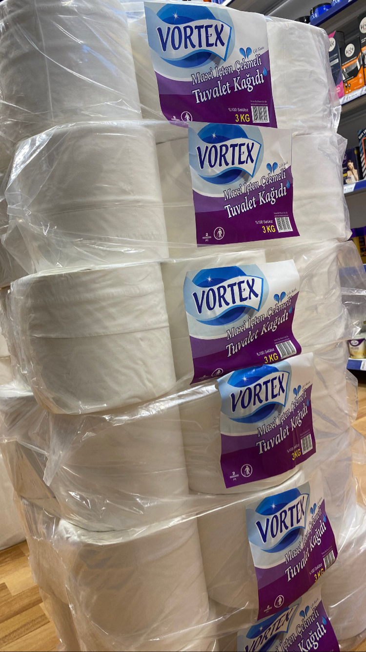 VORTEX 3 KG.NORMAL CİMRİ İÇTEN ÇEKMELİ TUVALET KAĞIDI