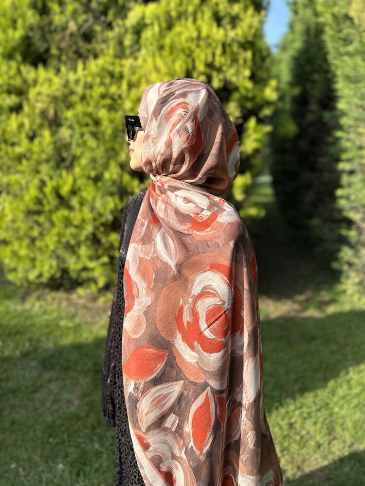 Pastel Çiçekler Serisi Bej Turuncu Renk