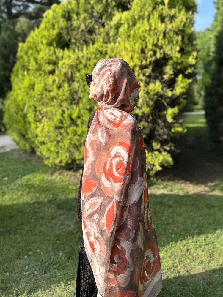 Pastel Çiçekler Serisi Bej Turuncu Renk