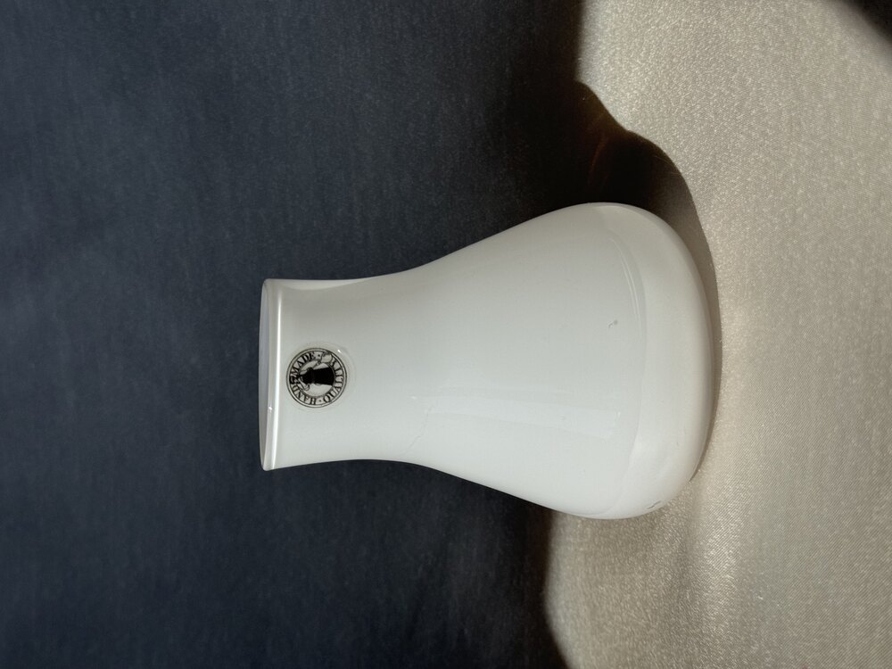 Vintage IKEA El Yapımı Opal Beyaz Vazo