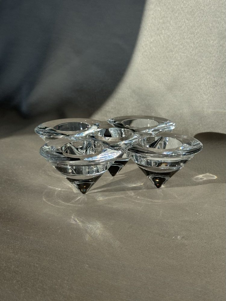 Beşli Vintage Cam Tealight Mumluk