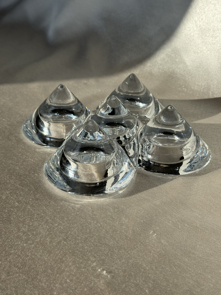 Beşli Vintage Cam Tealight Mumluk