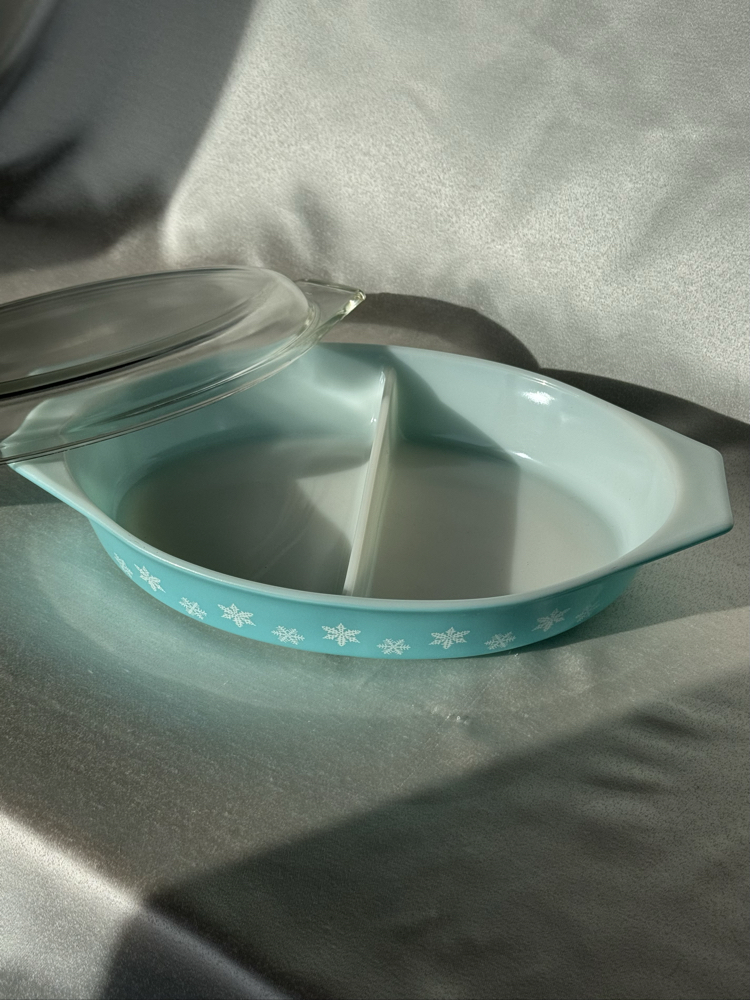 Vintage Pyrex 2 Bölmeli Fırın Kabı