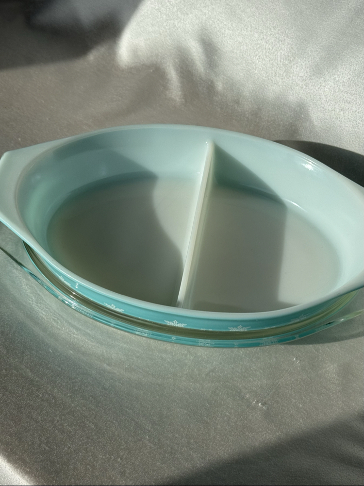 Vintage Pyrex 2 Bölmeli Fırın Kabı