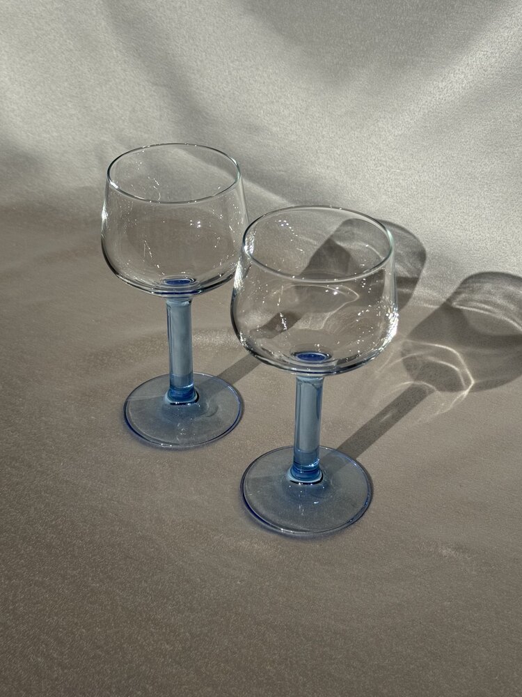 Vintage IKEA Mavi Saplı Kadeh Seti