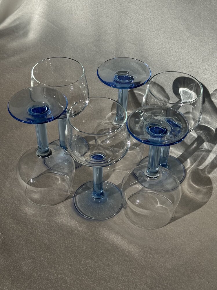 Vintage IKEA Mavi Saplı Kadeh Seti