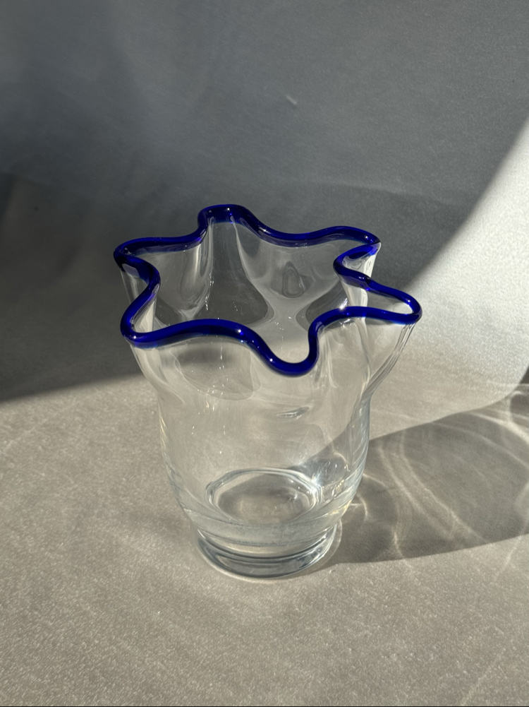Murano Camlı Vintage Ruffle Vazo