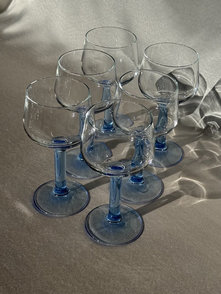 Vintage IKEA Mavi Saplı Kadeh Seti