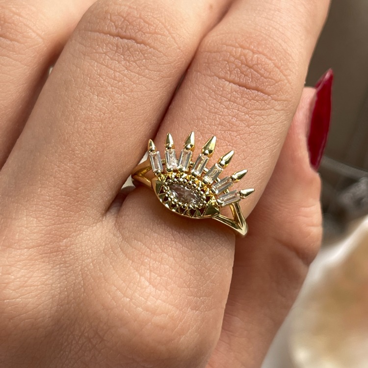 Eye Conic 14k Gold Yüzük | Altın Kaplama