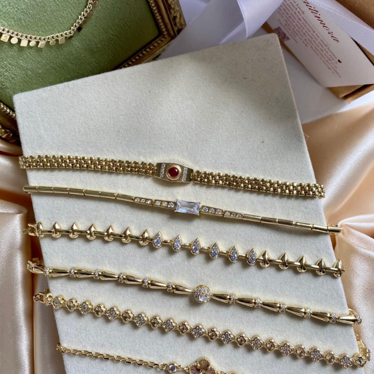 Vip Taşlı Bilekliklik |14K Gold