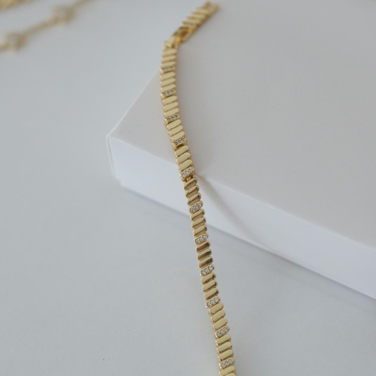 Striped Bileklik 14K Gold