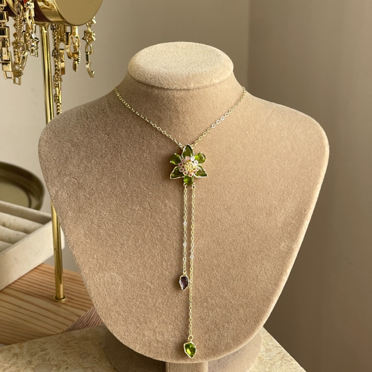 Green Blossom Kolye | Çelik