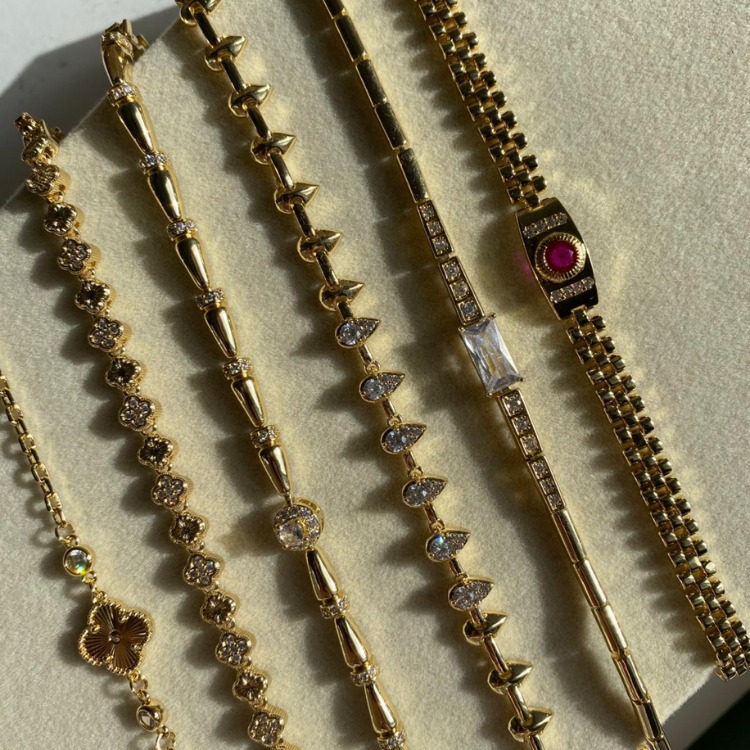 Vip Taşlı Bilekliklik |14K Gold